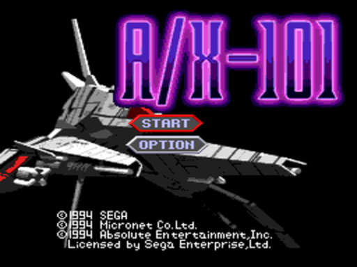 A/X-101 title screen for Sega CD